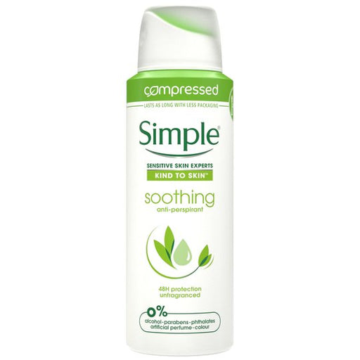 Simple Antiperspirant Deodorant 125ml Compressed Deodorant & Antiperspirants simple   