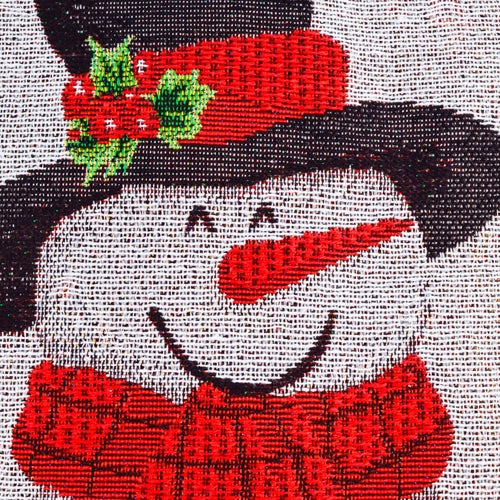 Happy Snowman In Red Scarf Christmas Cushion 45cm x 45cm Christmas Cushions & Throws FabFinds   