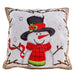 Happy Snowman In Red Scarf Christmas Cushion 45cm x 45cm Christmas Cushions & Throws FabFinds   