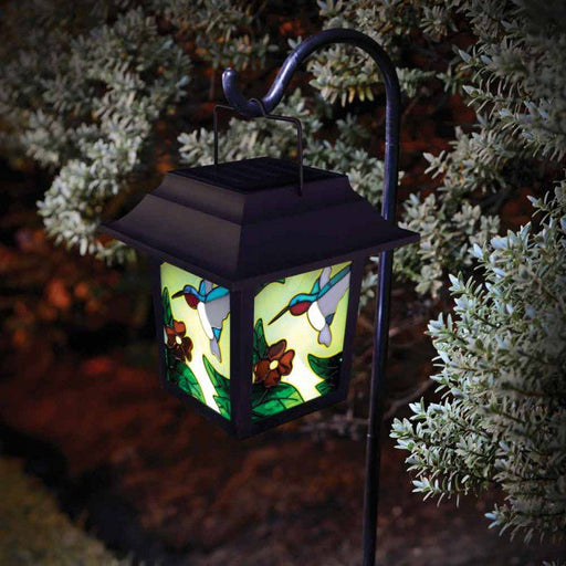 Stained Glass Bird Solar Lantern Lanterns FabFinds   