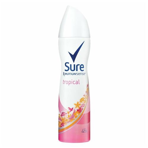 Sure Women Tropical Antiperspirant Deodorant Spray 250ml Deodorant & Antiperspirants Sure   
