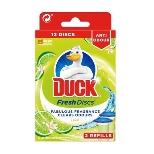 Toilet Duck 12 Fresh Discs Refill Pack Lime Scented 72ml Toilet Cleaners Toilet Duck   