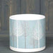 Light Blue and White Tree Medium Ceramic Plant Pot 12cm Plant Pots & Planters The Satchville Gift Company   