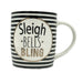 Christmas 'Sleigh Bells Bling' Striped Mug Mugs FabFinds   