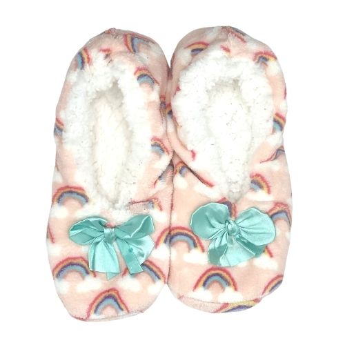 Ladies Luxury Memory Foam Faux Fur Slippers Pink Assorted Sizes — FabFinds