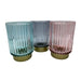 Ribbed Glass Tealight Holder Assorted Colours Candle Holders FabFinds   