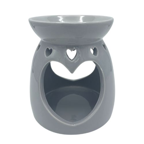 Home Collection Grey Heart Oil Burner 13cm Wax Melts & Oil Burners Home Collection   