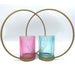 Round Ribbed Glass Tealight Holder Assorted Colours Candle Holders FabFinds   