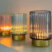 Ribbed Glass Tealight Holder Assorted Colours Candle Holders FabFinds   