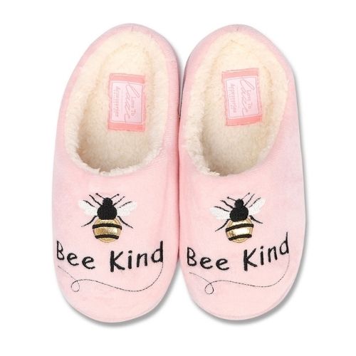 Love to Laze Ladies Pink Bee Kind Slippers Slippers Love to Laze   