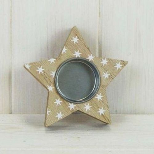 Christmas Wooden Star Tealight Holder Christmas Candles & Holders The Satchville Gift Company   