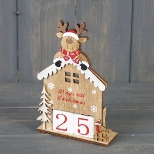 Christmas Hut with Deer Advent Calendar Christmas Decoration The Satchville Gift Company   