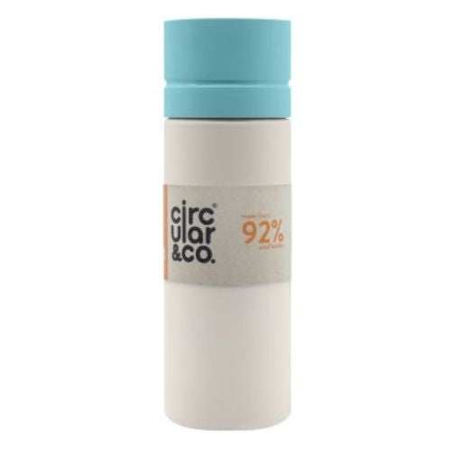 Circular & Co Reusable Water Bottle 600ml In Assorted Colours Water Bottle Circular & Co Blue top & Cream bottle  