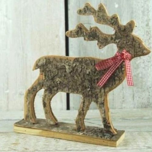 Medium Birch Bark Reindeer Ornament Christmas Decorations The Satchville Gift Company   