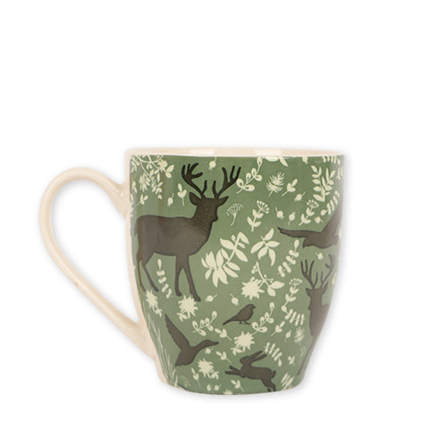 Green Woodland Silhouette Mug Mugs FabFinds   