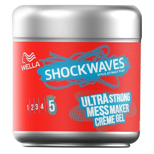 Wella Shockwaves Ultra Strong Mess Maker Crème Gel 150ml Hair Styling Wella   