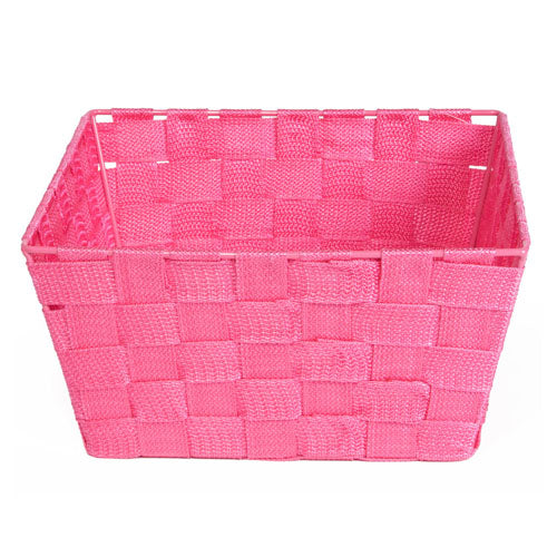 Mini Wide Weave Storage Baskets Assorted Colours Storage Baskets FabFinds Pink  