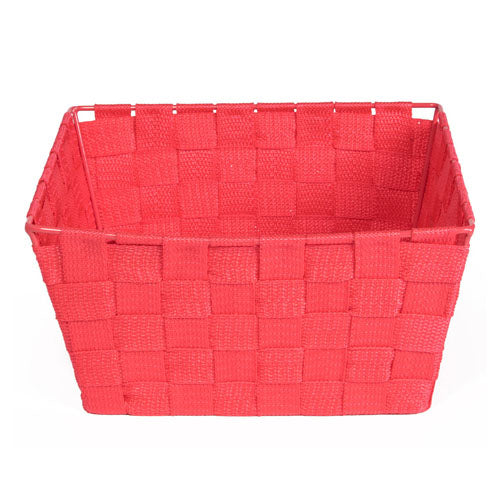 Mini Wide Weave Storage Baskets Assorted Colours Storage Baskets FabFinds Red  