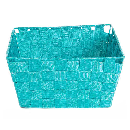 Mini Wide Weave Storage Baskets Assorted Colours Storage Baskets FabFinds Teal  