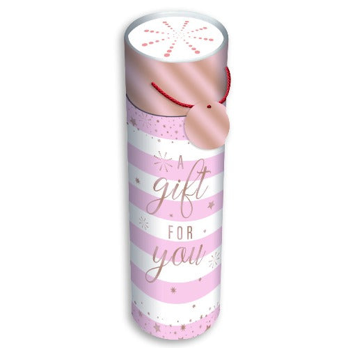 Pink & White Christmas Gifting Bottle Tube Christmas Gift Bags & Boxes Anker   
