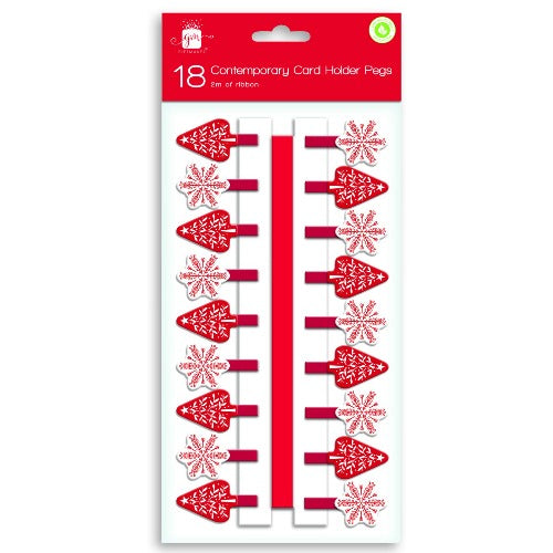 Contemporary Christmas Tree Card Holder 18 Pegs Christmas Cards Anker   