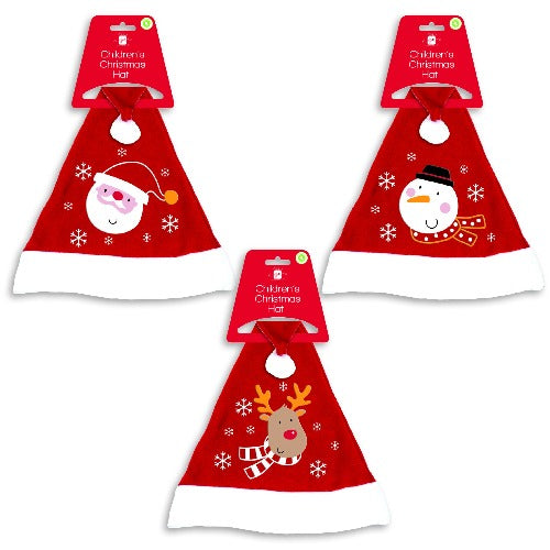 Red Embroidered Kids Christmas Hats Assorted Styles Christmas Accessories Anker   