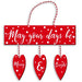 Merry & Bright 3 Hanging Hearts Plaque Christmas Decoration Christmas Decorations Anker   