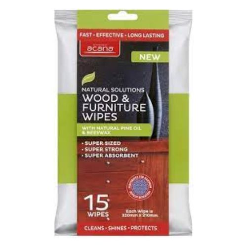 Natural Solutions Wood & Furniture Wipes 15 Pk Cleaning Wipes Acana   