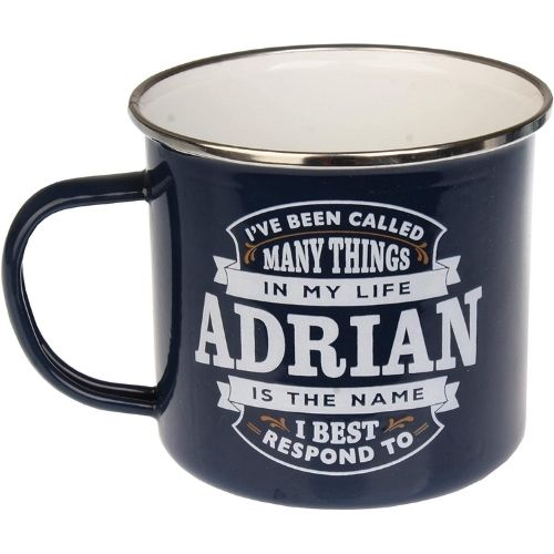Enamel Personalised Coffee Mug Adrian Mugs FabFinds   