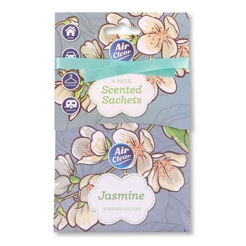 Air Clear Scented Sachets 4 Pack Assorted Scents Air Fresheners & Re-fills Air Clear Jasmine  