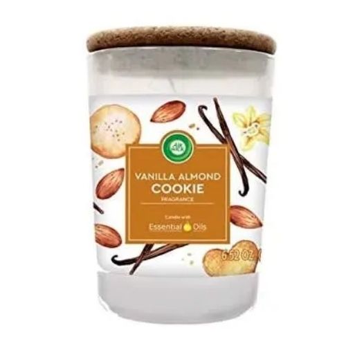 Air Wick Essential Oils Vanilla Almond Cookie Candle 185g Candles Air Wick   