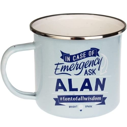 Enamel Personalised Coffee Mug Alan Mugs FabFinds   
