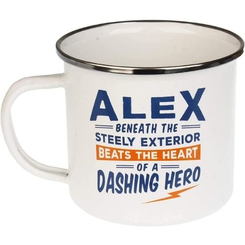 Enamel Personalised Coffee Mug Alex Mugs FabFinds   