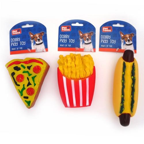 Pet Touch Food Shaped Squeaky Dog Toys Assorted Dog Toys Pet Touch   