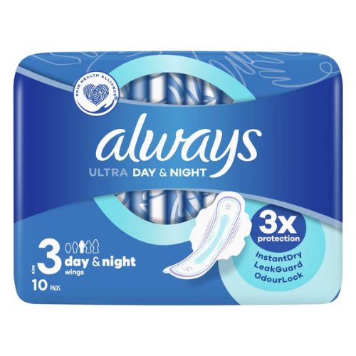 Always Ultra Day & Night Sanitary Towels 10 Pk Feminine Care Always   