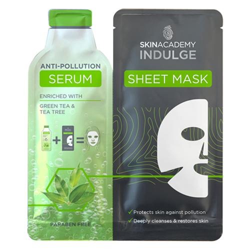 Skin Academy Indulge Anti-Pollution Serum Sheet Mask 25ml Face Masks skin academy   
