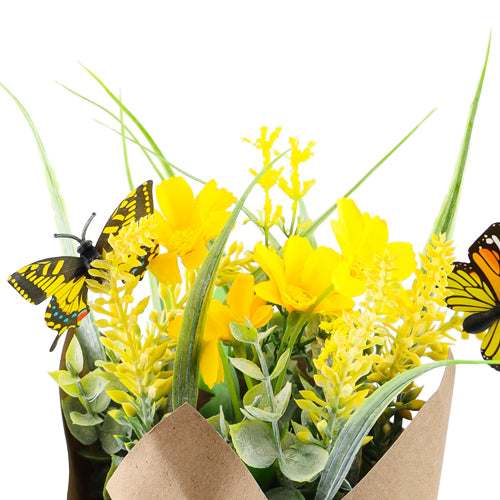 Artificial Flowers In Pot Parchment Assorted Colours Artificial Plant FabFinds   
