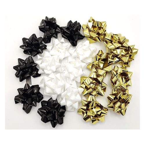 Christmas Gift Confetti Bows 20 Pack Assorted Colours Christmas Tags & Bows FabFinds Black  