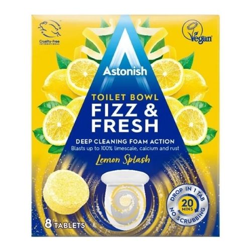 Astonish Toilet Bowl Fizz & Fresh Lemon Splash 8 Tablets Toilet Cleaners Astonish   