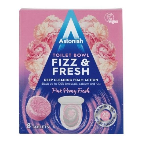 Astonish Toilet Bowl Cleaner Pink Peony Fresh 8 Tablet Pack Toilet Cleaners Astonish   