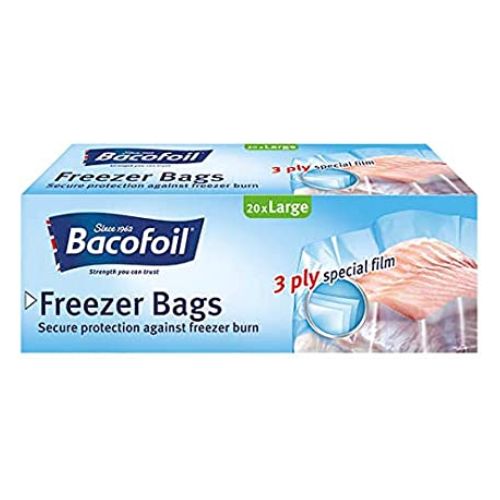 Bacofoil Freezer Bags Large 20 Pack Food Storage Bacofoil   