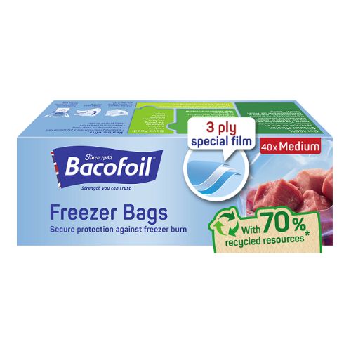 Bacofoil Freezer Bags Medium 40 Pack Food Storage Bacofoil   