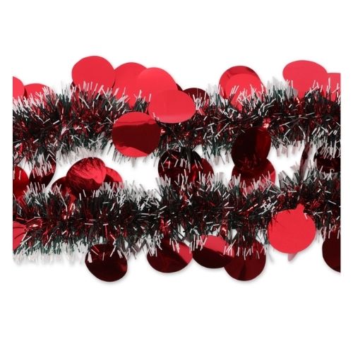 Bauble Christmas Tinsel Assorted Colours 2M Christmas Tinsel FabFinds Red  