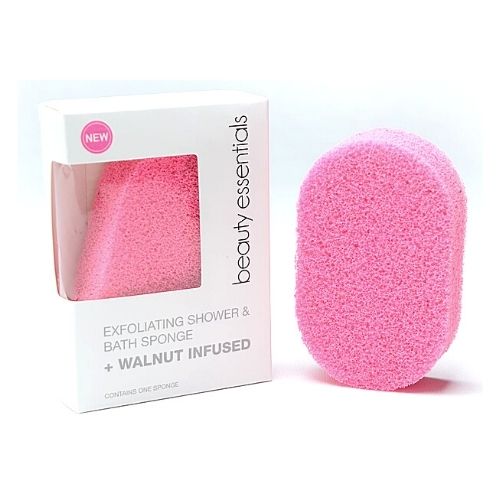 Beauty Essentials Exfoliating Shower & Bath Sponge Walnut Infused Sponges, Mits & Face Cloths beauty essentials   