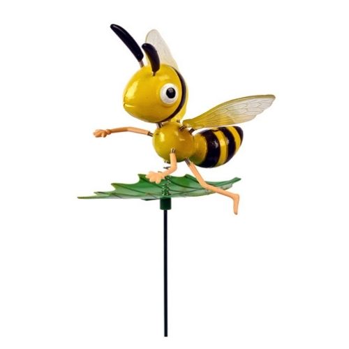 Wobbly Bee Stake Garden Decoration Assorted Colours Garden Decor FabFinds Yellow  