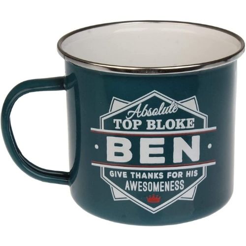 Enamel Personalised Coffee Mug Ben Mugs FabFinds   