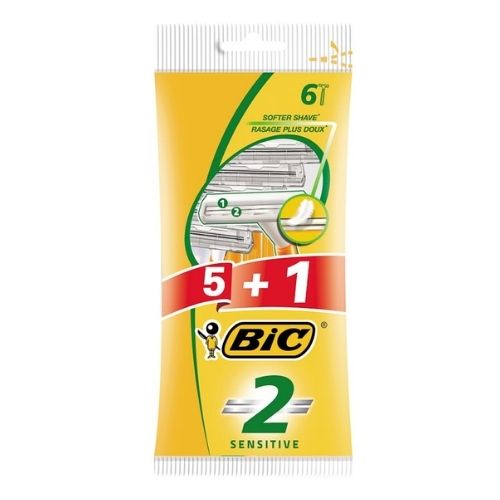 BIC 2 Sensitive Disposable Razors 6 Pack Razors & Razor Blades Bic   