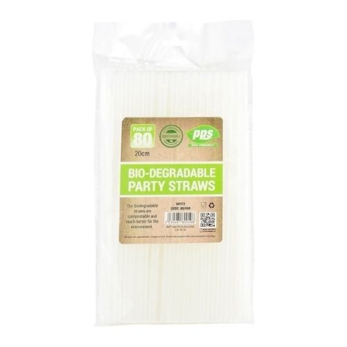 Biodegradable Plastic Party Straws 80 Pk Drinking Straws & Stirrers party and paper solutions   