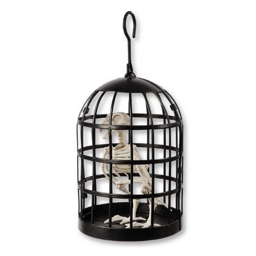 Halloween Skeleton Crow With Cage Halloween Decorations FabFinds   