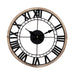 Statement  Black Skeleton and Rustic Wood Clock 34cm Clocks chickidee   
